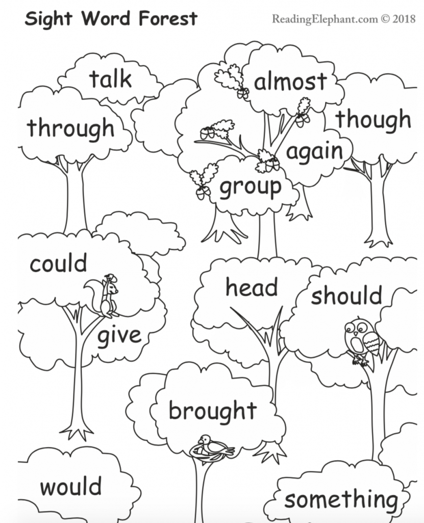 Free Printable Sight Word Worksheets Reading Elephant Free Printable First Grade Sight Words Worksheets