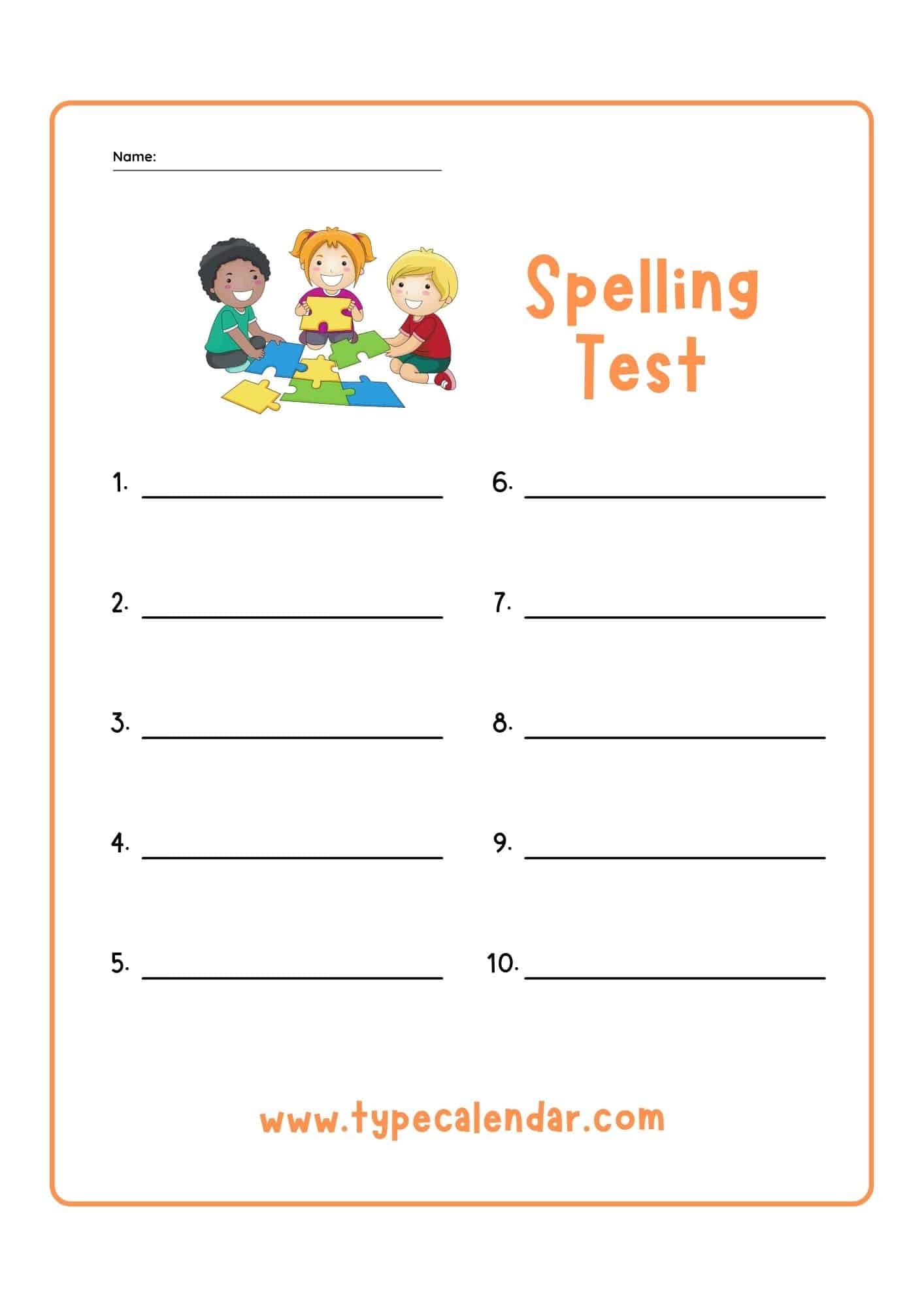Free And Customizable Spelling Templates