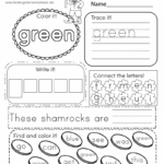 Free Printable St Patrick s Day Sight Words Worksheet