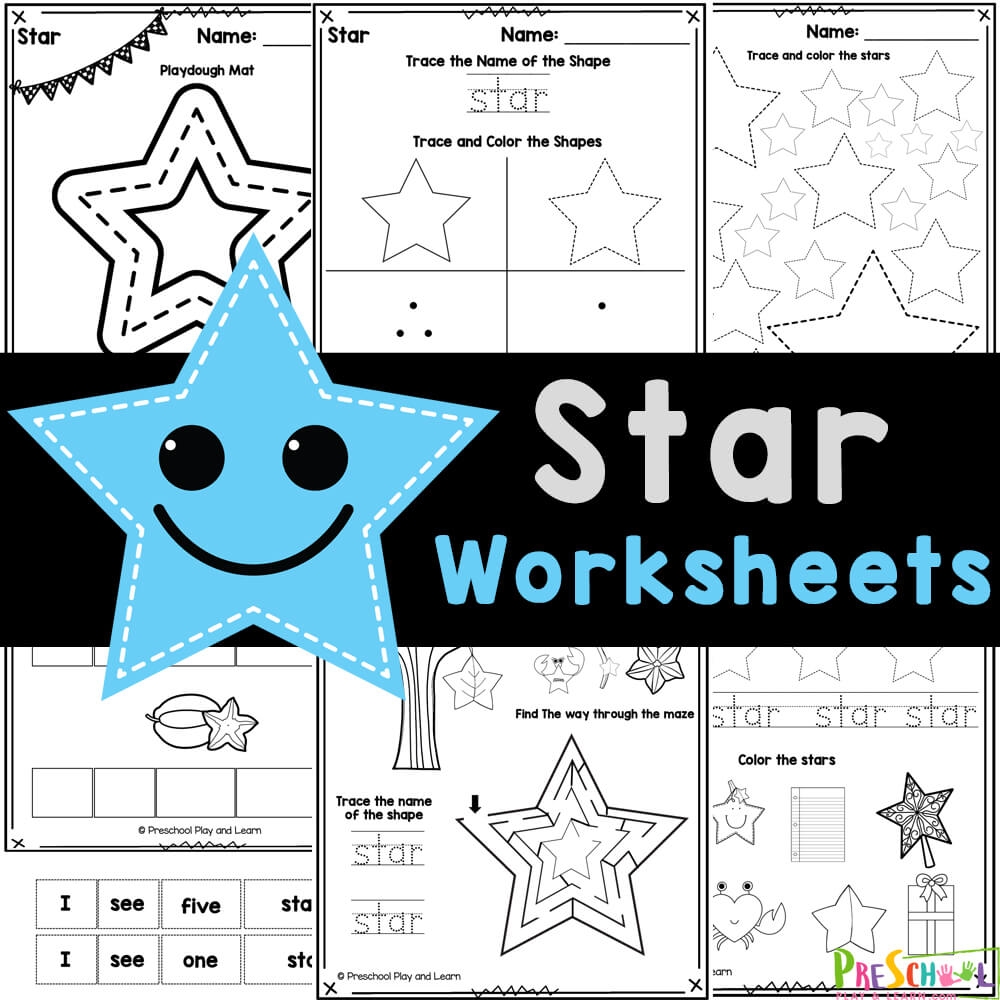Free Star Shapes Worksheet For Preschool