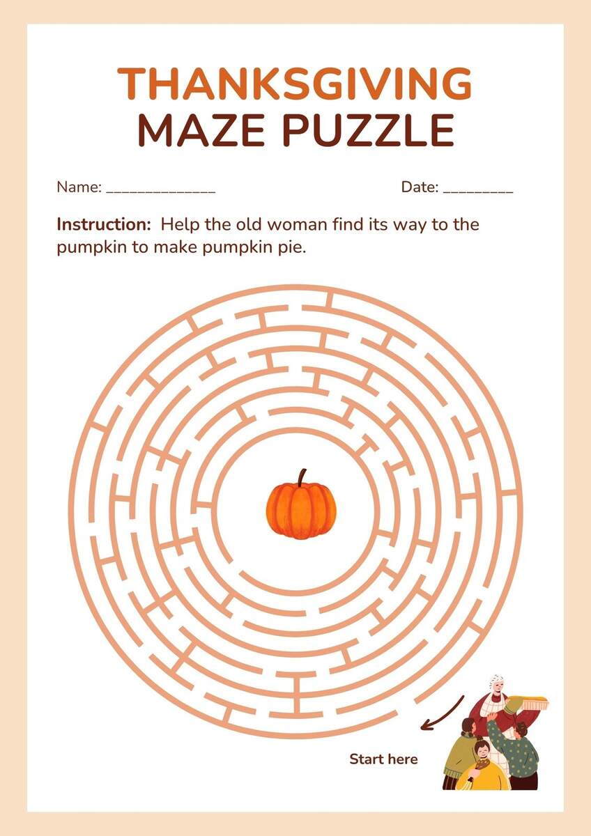 Free Printable Thanksgiving Worksheet Templates Canva Free Printable Thanksgiving Worksheet Templates Canva