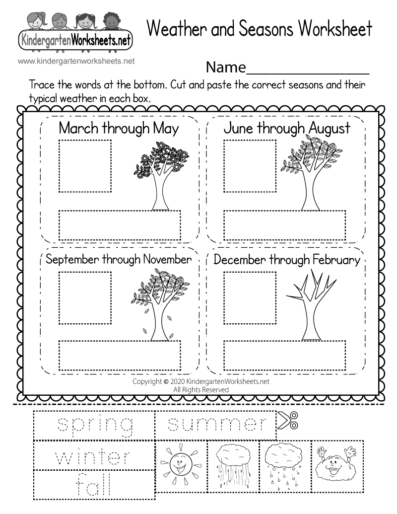 Free Preschool Weather Worksheet