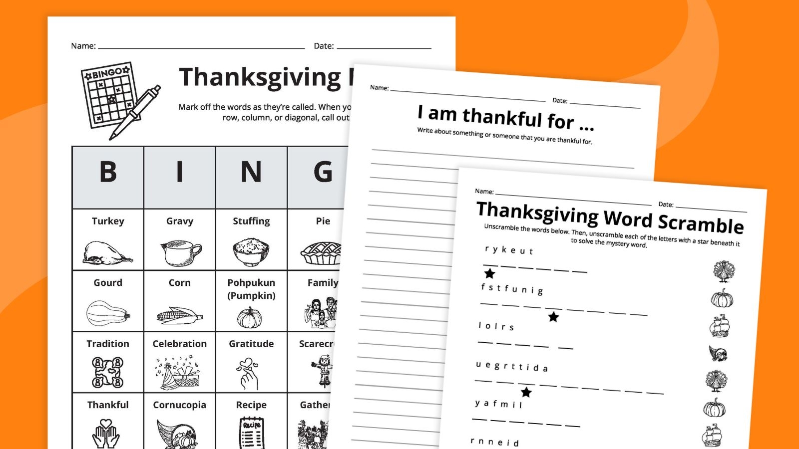Free Printable Thanksgiving Worksheet Templates Canva