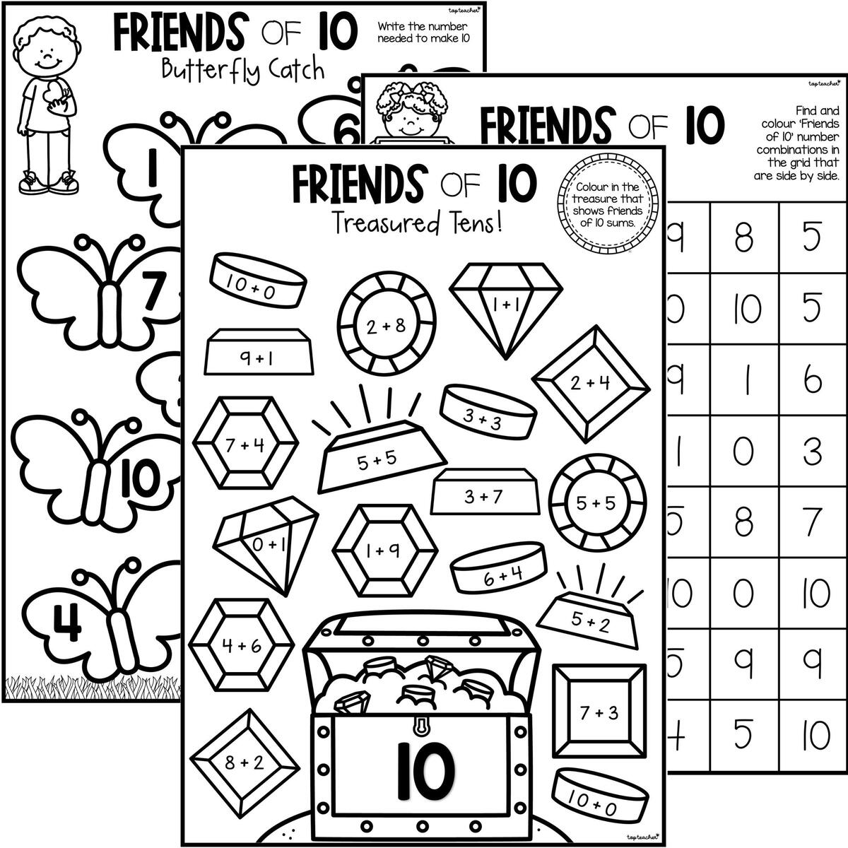 Friends Of Ten Worksheet PACKAGE Top Teacher Show Me Ten Friends Of Ten Worksheet Top Teacher