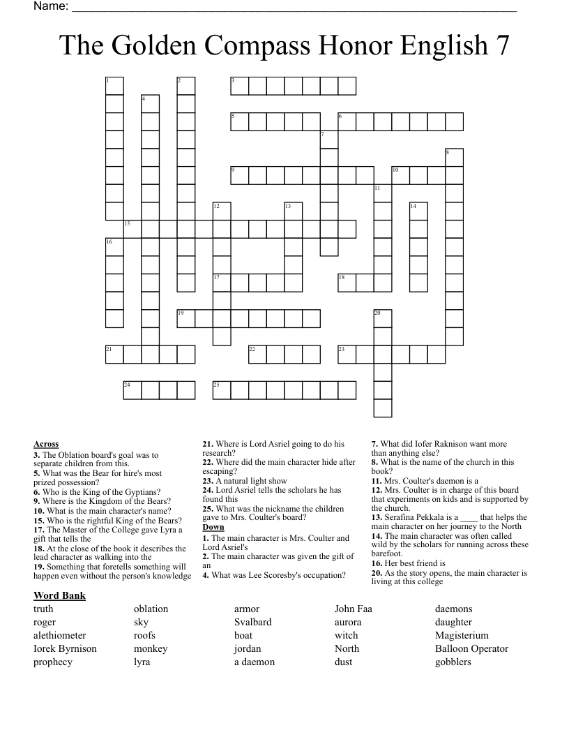 Golden Compass Word Search WordMint Golden Compass Word Search WordMint