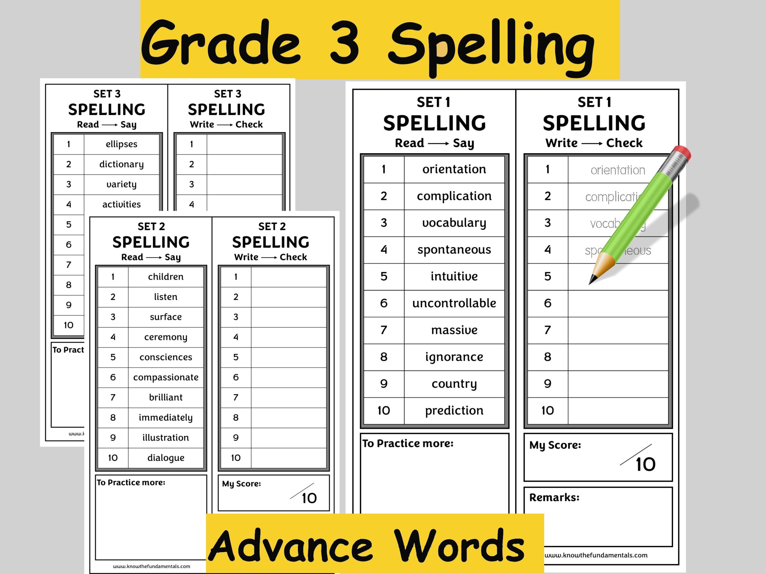 Grade 3 Spelling Words Year 3 English Worksheet 3rd Grade Morning Work Homeschool Curriculum Printable Sight Words Included Etsy Grade 3 Spelling Words Year 3 English Worksheet 3rd Grade Morning Work Homeschool Curriculum Printable Sight Words Included Etsy