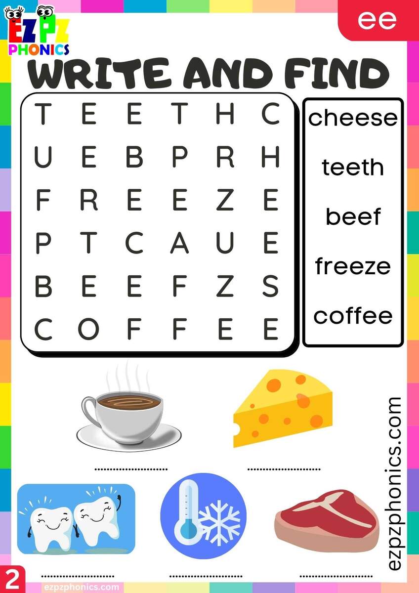 Group2 EE Words Write And Find Long E Phonics Worksheet Ezpzphonics Group2 EE Words Write And Find Long E Phonics Worksheet Ezpzphonics