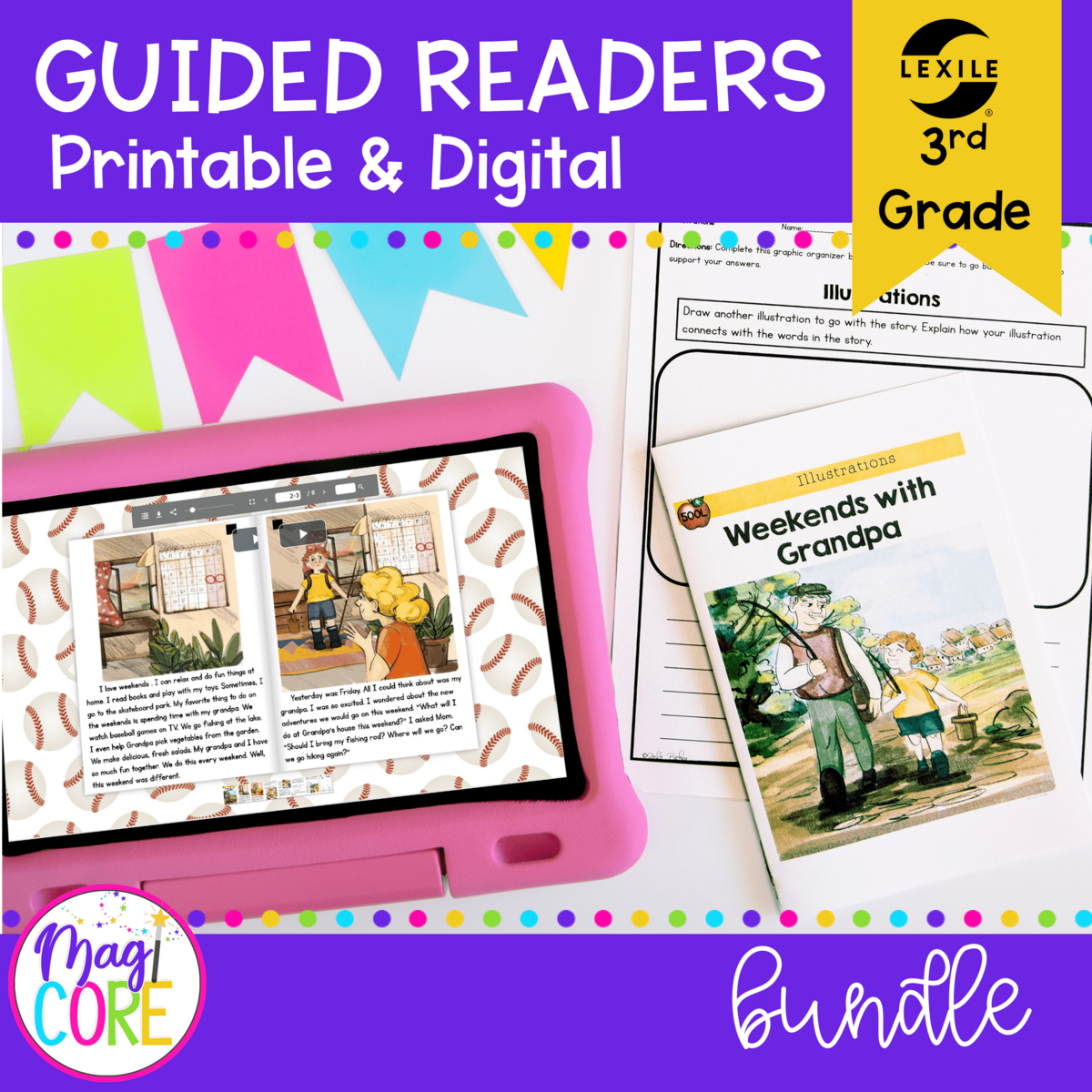 Guided Reading 3rd Grade Bundle Printable Digital MagiCore