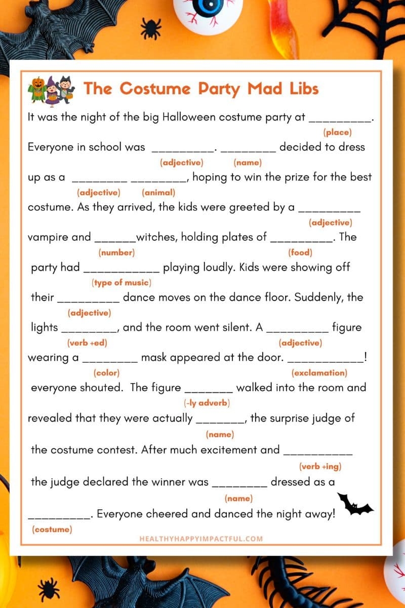 Halloween Mad Libs Free Printable For A Frightfully Good Time This Year