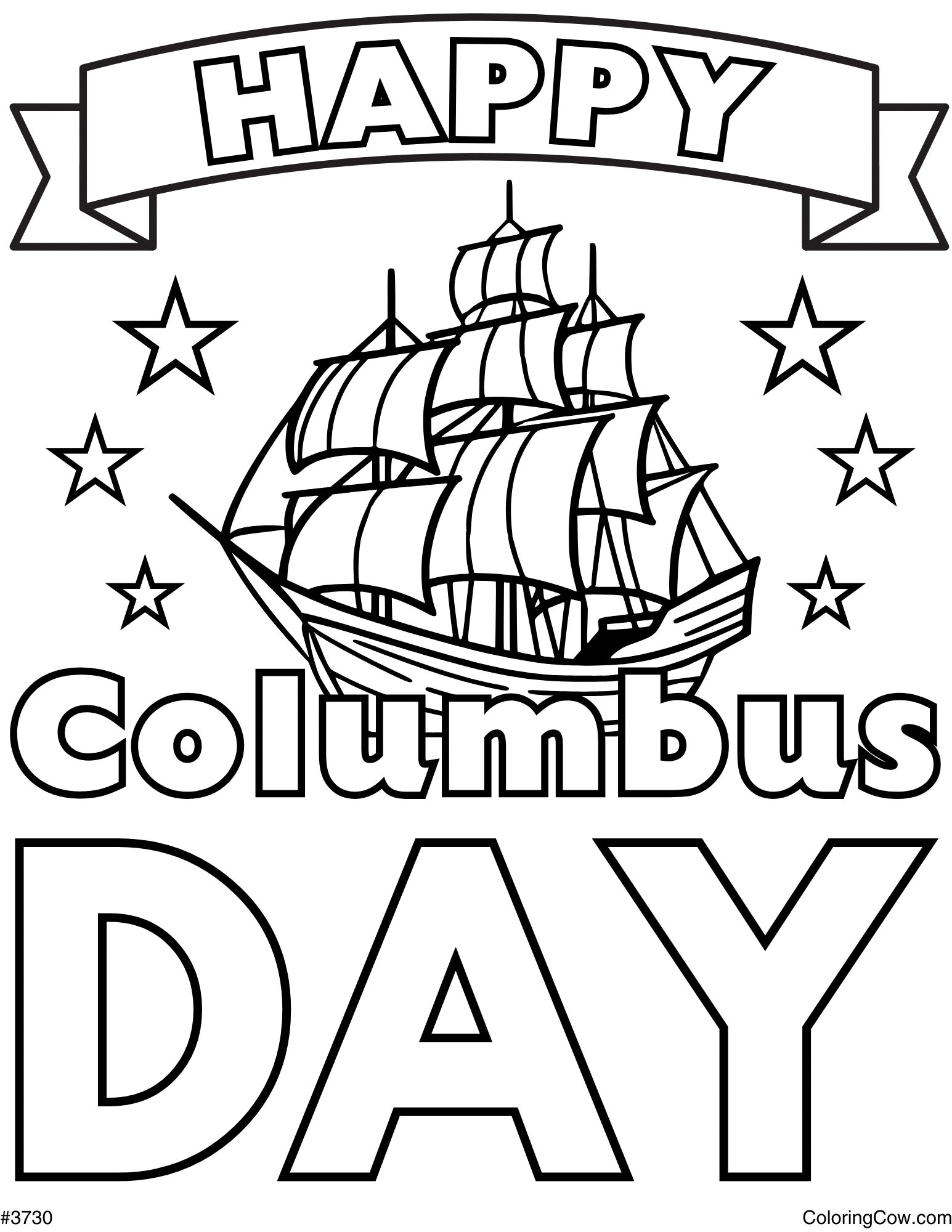 Happy Columbus Day Coloring Page Happy Columbus Day Coloring Page