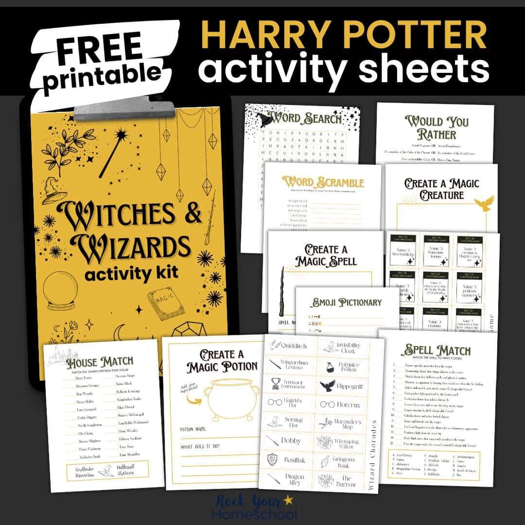 Harry Potter Activity Sheets Rock Your Homeschool
