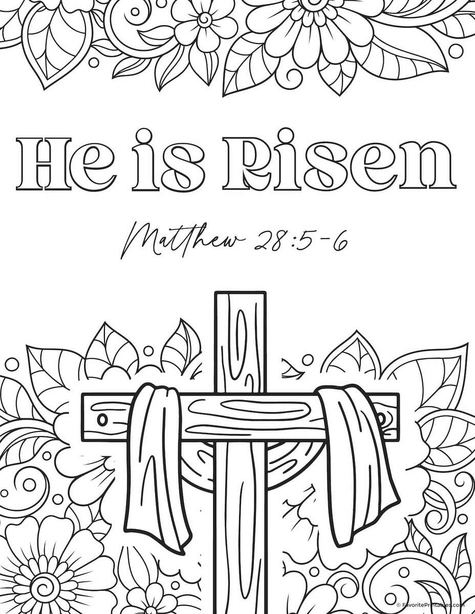 He Is Risen Coloring Page Printable Favorite Printables Jesus Resurrection Easter Activity Pages Kids Bible Teacher