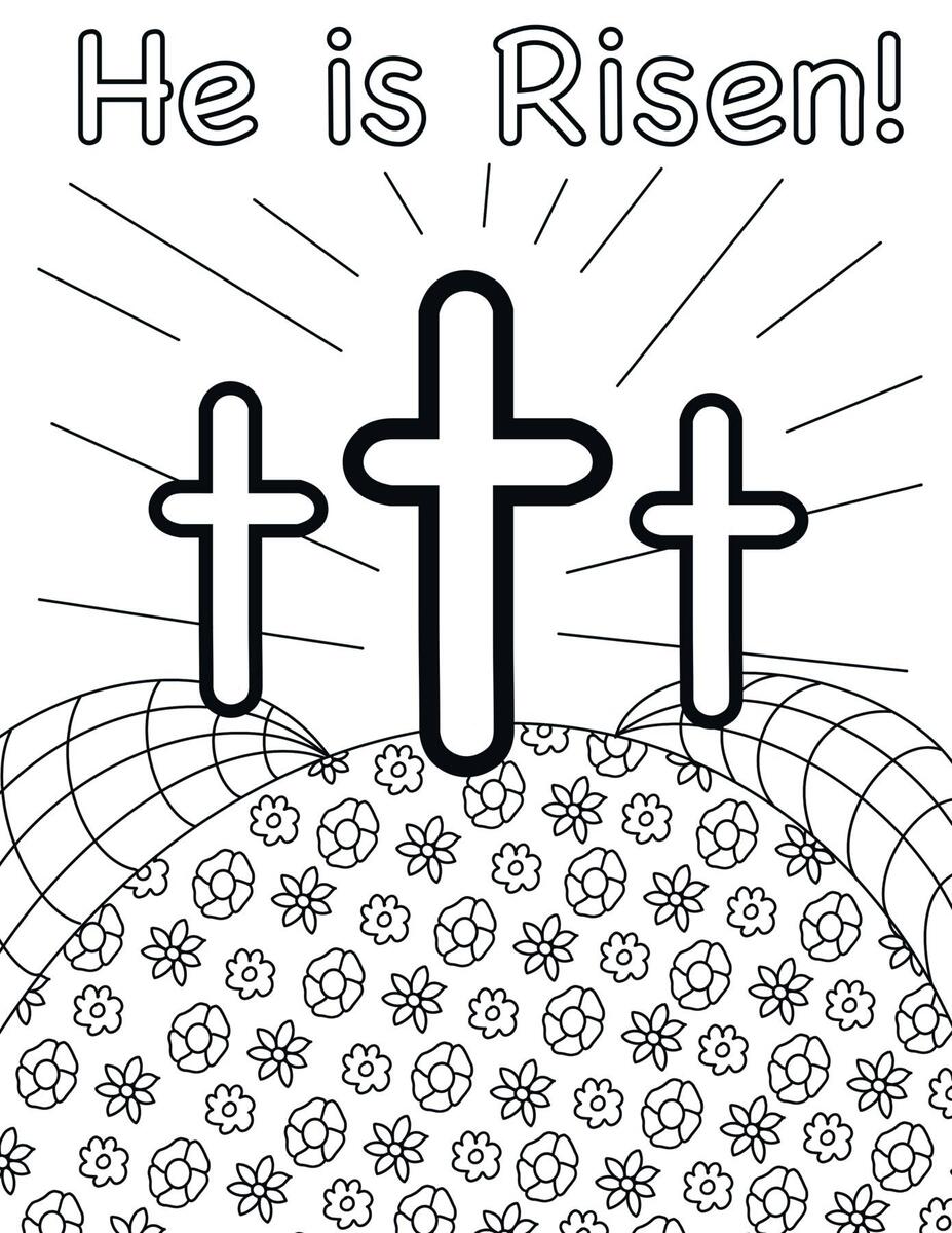 He Is Risen Cross Christian Easter Coloring Page Sheet By Knox Worksheets He Is Risen Cross Christian Easter Coloring Page Sheet By Knox Worksheets