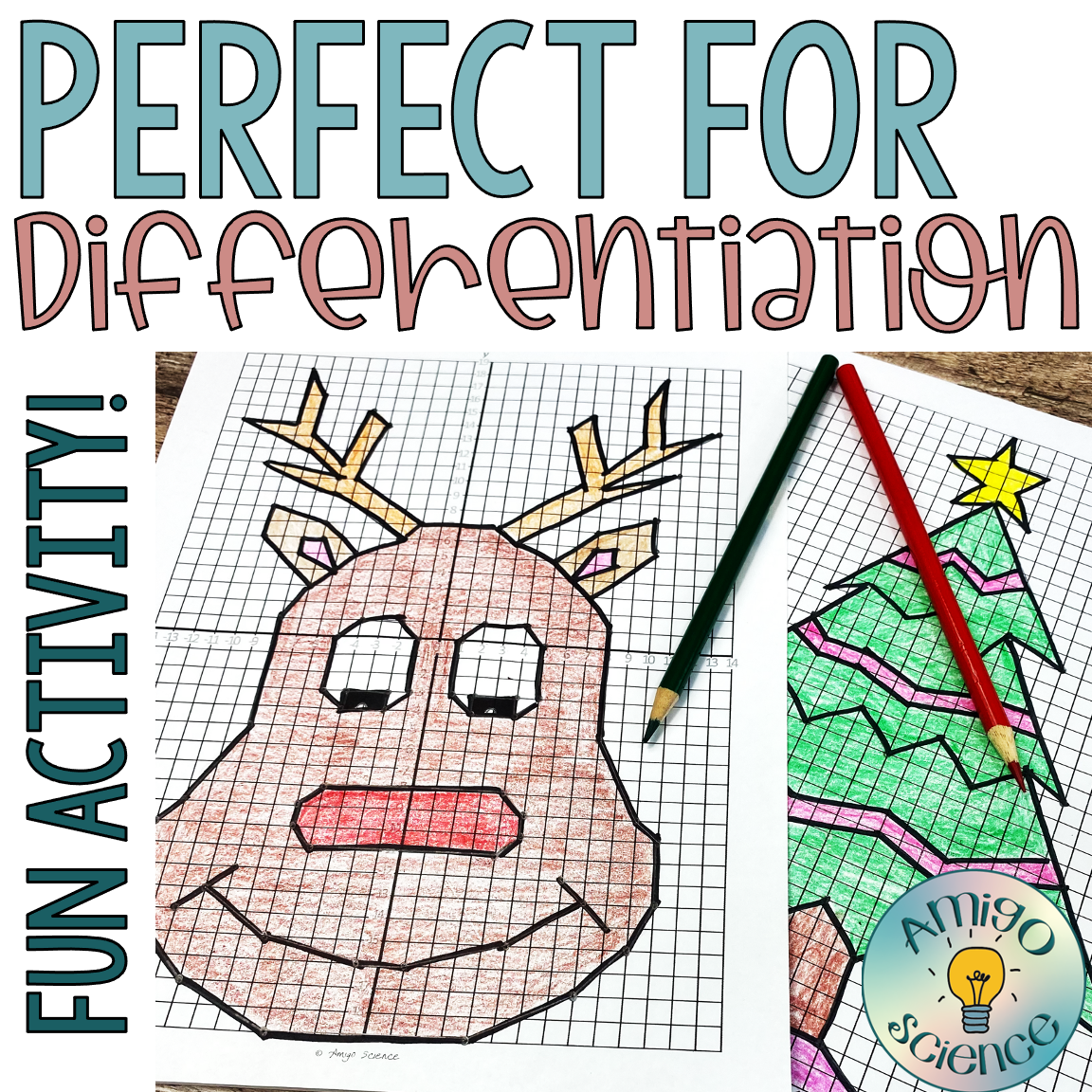 Holiday Christmas Hanukkah Differentiated Graphing Mystery Pictures Classful