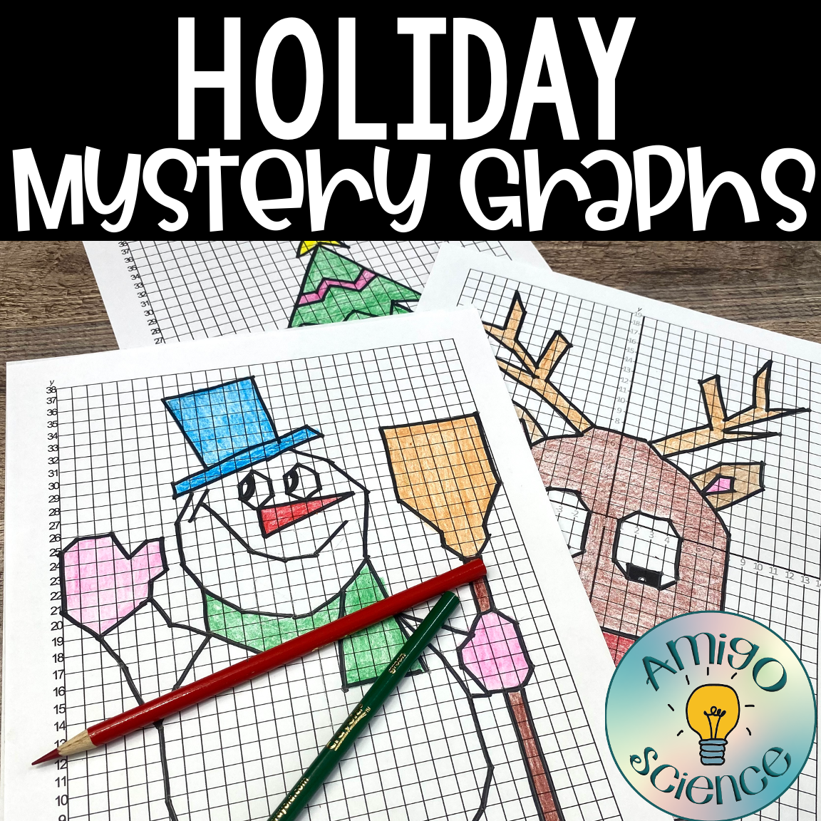 Christmas Coordinate Plane Graphing Picture Snowman Classful