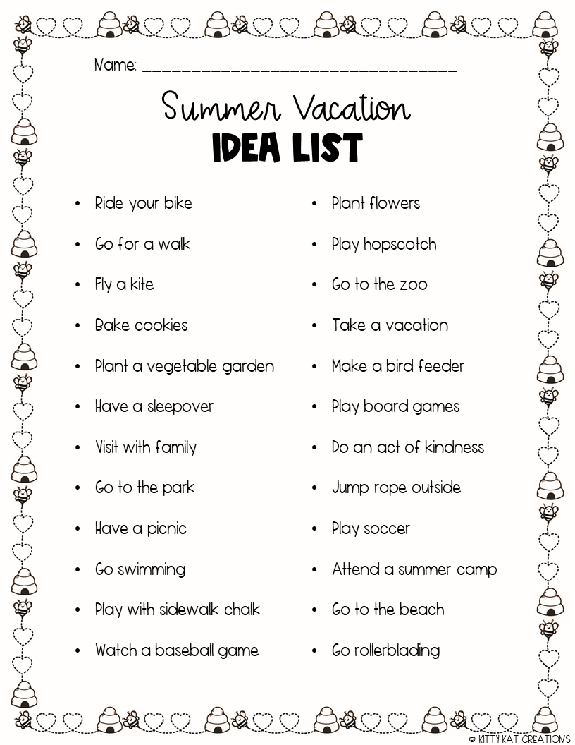 How I Spent My Summer Vacation Essay Free Back To School Writing Activity Made By Teachers