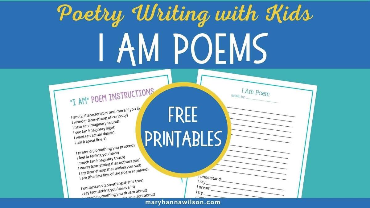 How To Write An I Am Poem With Kids Free Printable