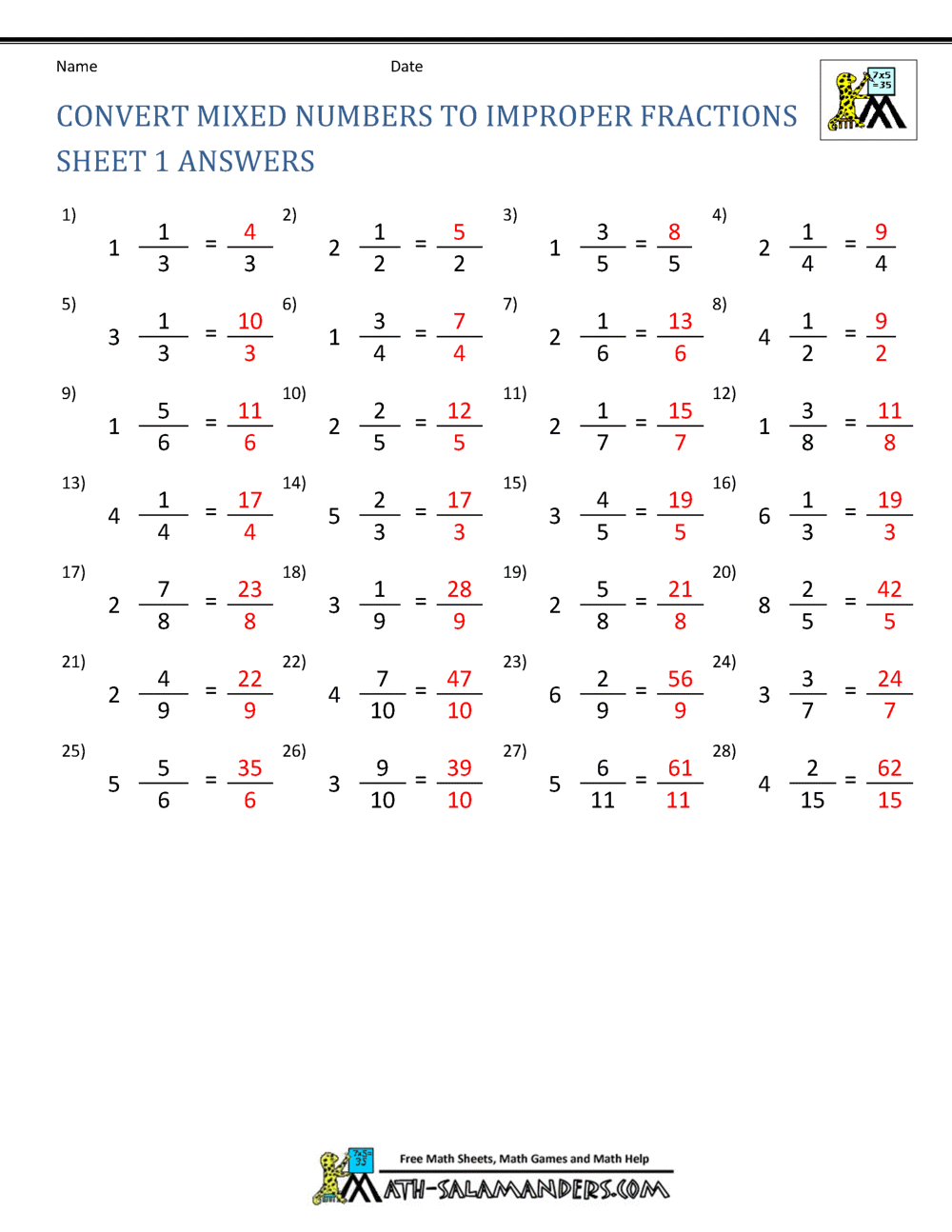 Multiplying Mixed Fractions