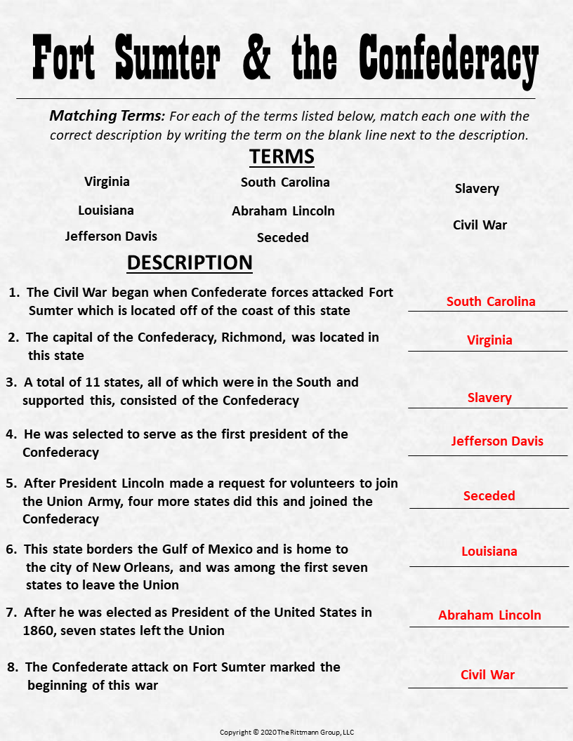 Incredible Civil War Worksheets For Teaching History