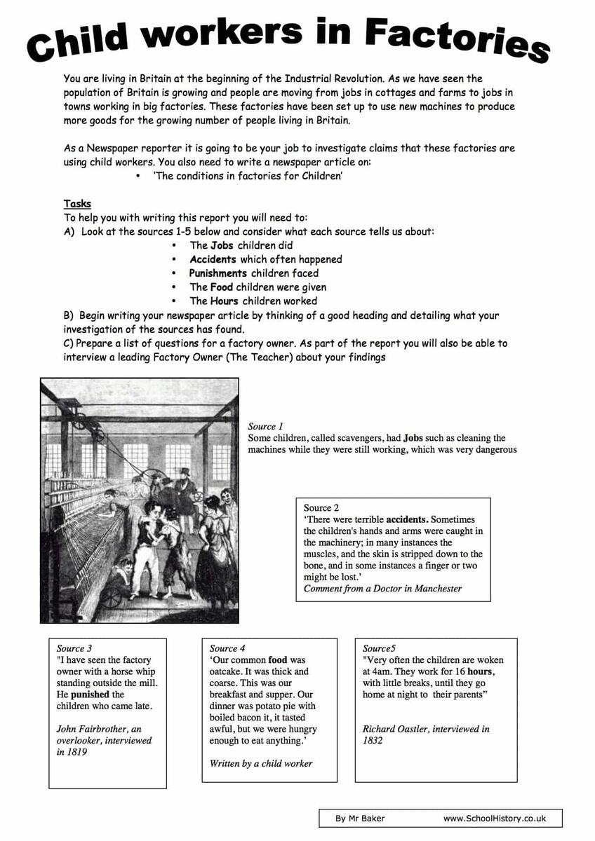 Industrial Revolution Worksheets KS3 KS4 Lesson Plans Resources