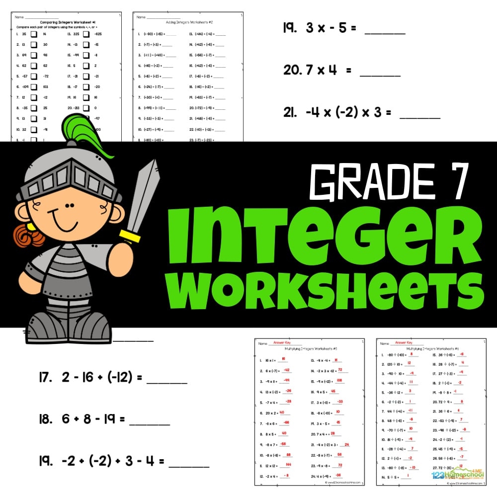 Adding And Subtracting Integers Practice Worksheet 7th Grade PDF Worksheets Cazoom Math