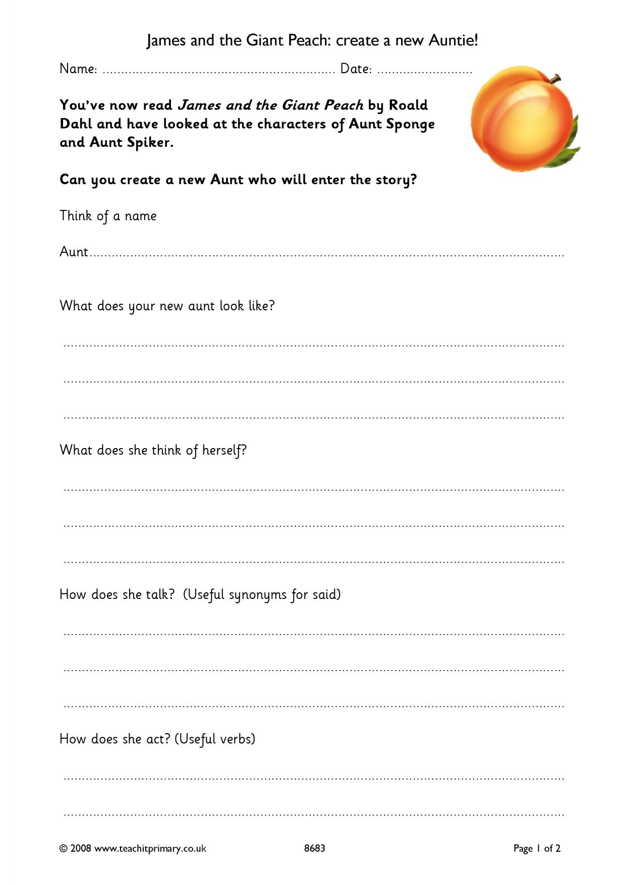 James And The Giant Peach Activity KS2 English Teachit James And The Giant Peach Activity KS2 English Teachit