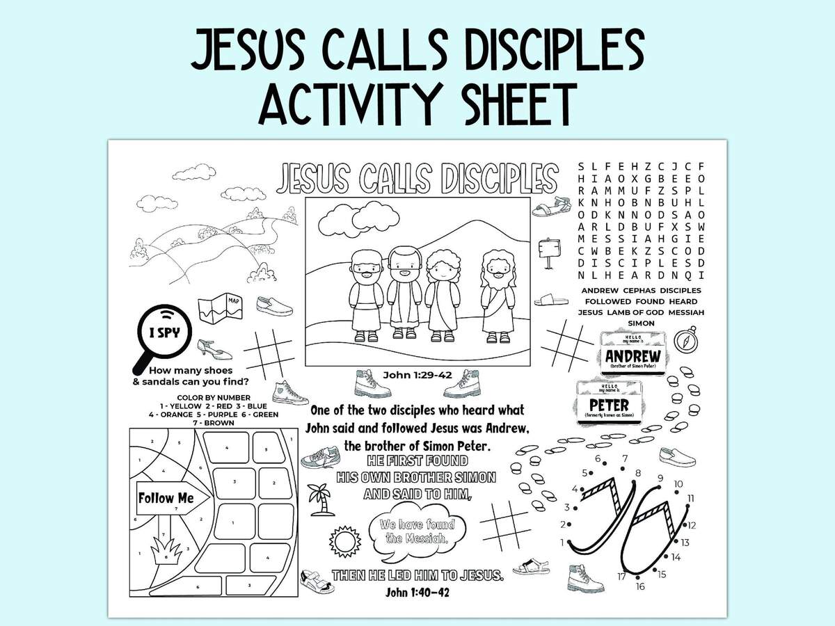 Jesus Calls Disciples Activity Sheet Children S Church Activity Bible Activity Placemat For Sunday School Bible Class And Homeschool Etsy Jesus Calls Disciples Activity Sheet Children S Church Activity Bible Activity Placemat For Sunday School Bible Class And Homeschool Etsy