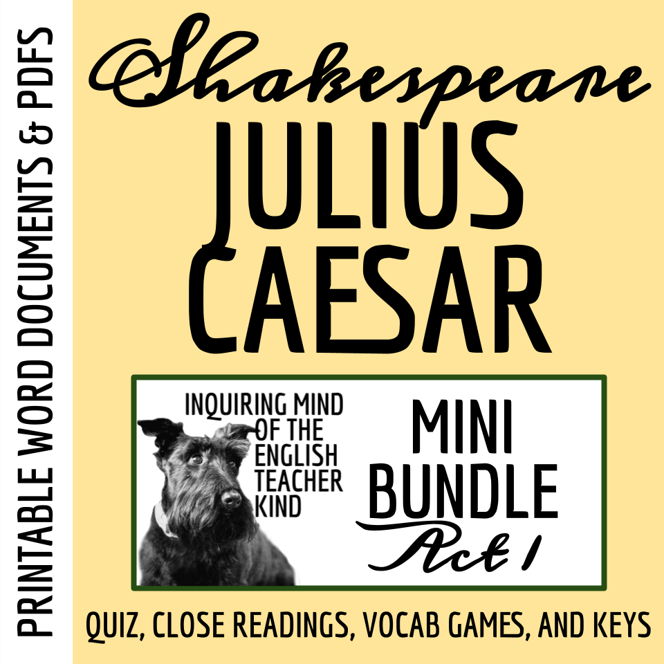 Julius Caesar Act 1 Quiz Close Reading Worksheets And Vocabulary Games Bundle Made By Teachers