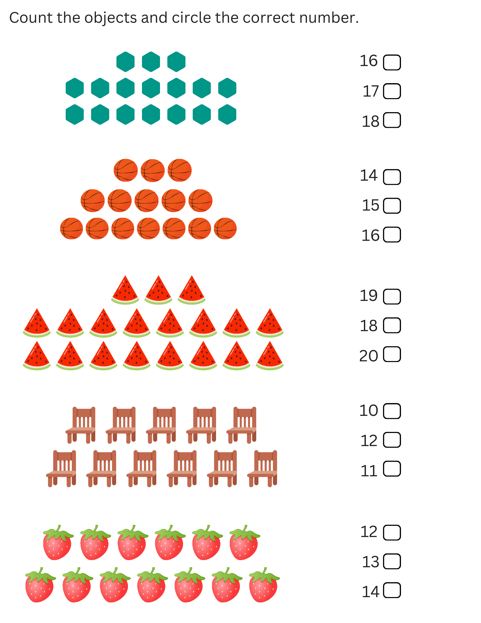 Kindergarten Count And Match Worksheets 11 20 Printable Numbers 11 20 Activity Made By Teachers