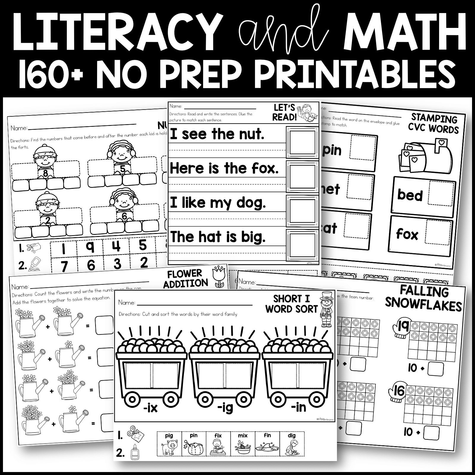 Kindergarten Math And Literacy Printables BUNDLE Miss Kindergarten Kindergarten Math And Literacy Printables BUNDLE Miss Kindergarten