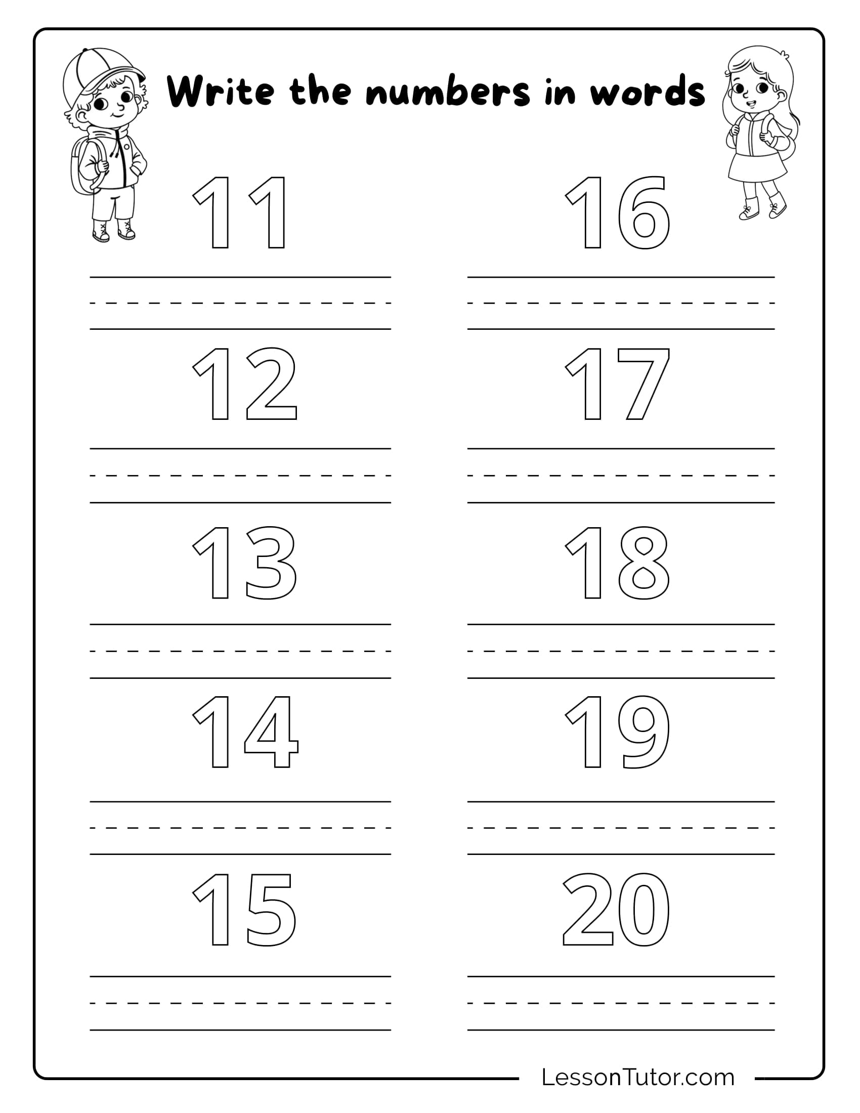Kindergarten Numbers In Words 1 30 Worksheets Free Coloring Pages PDF Printables And Worksheets Lesson Tutor