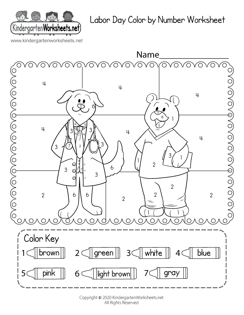 Labor Day Color By Number Worksheet Free Printable Digital PDF English For Kids Step By Step Labor Day Worksheets And Reading Worksheets Library