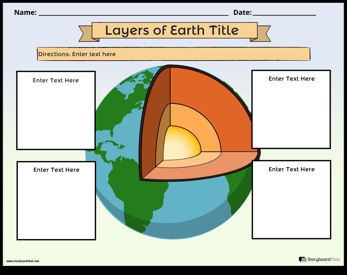 Printable Layers Of The Earth Worksheets