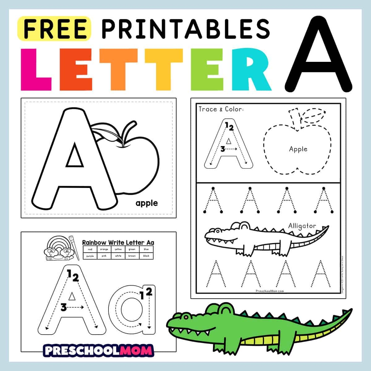 Letter A Preschool Printables Preschool Mom Free Printable Alphabet Book Alphabet Worksheets For Pre K And K Easy Peasy Learners