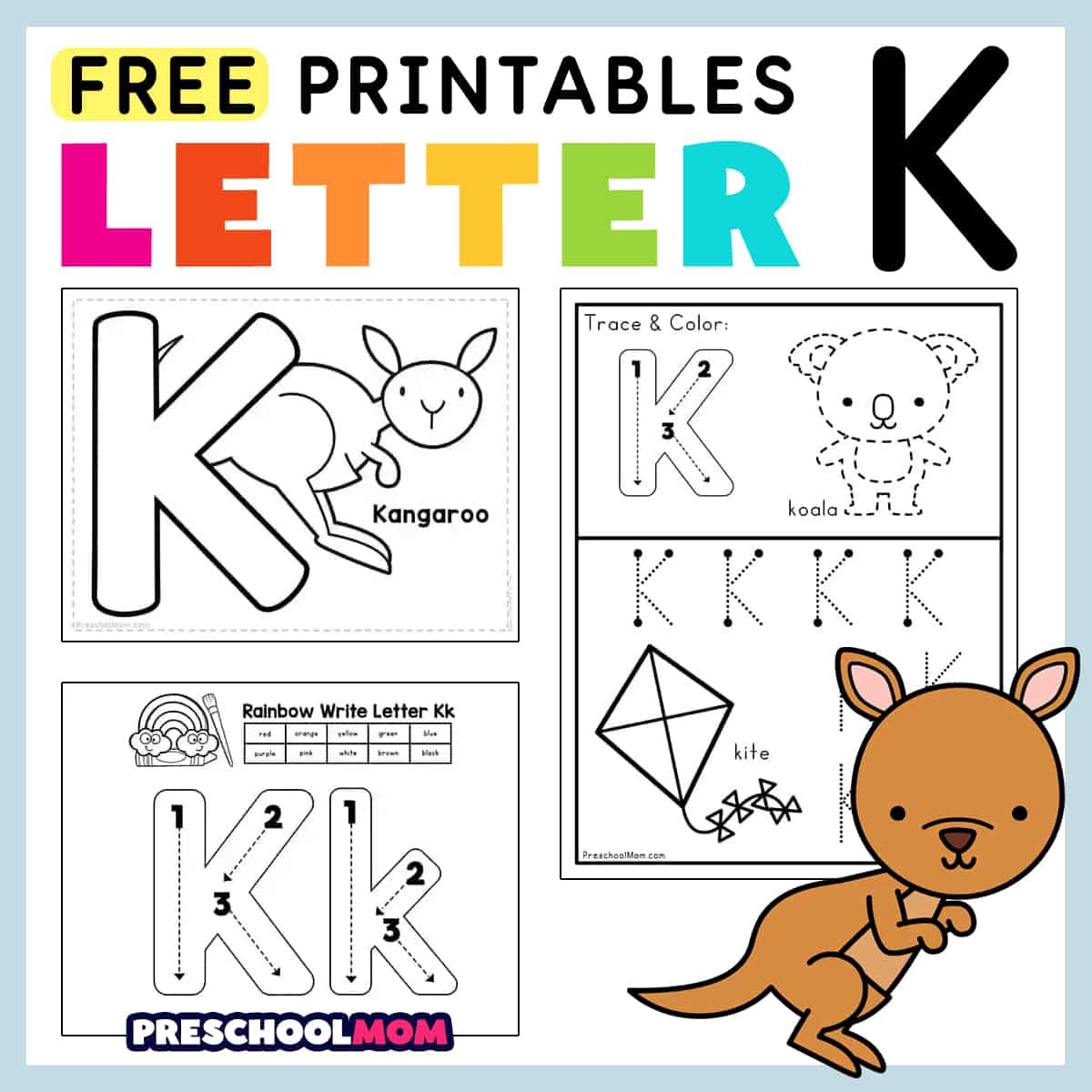 Letter K Preschool Printables Preschool Mom Letter K Alphabet Tracing And Coloring Free Printable PDF Ezpzphonics