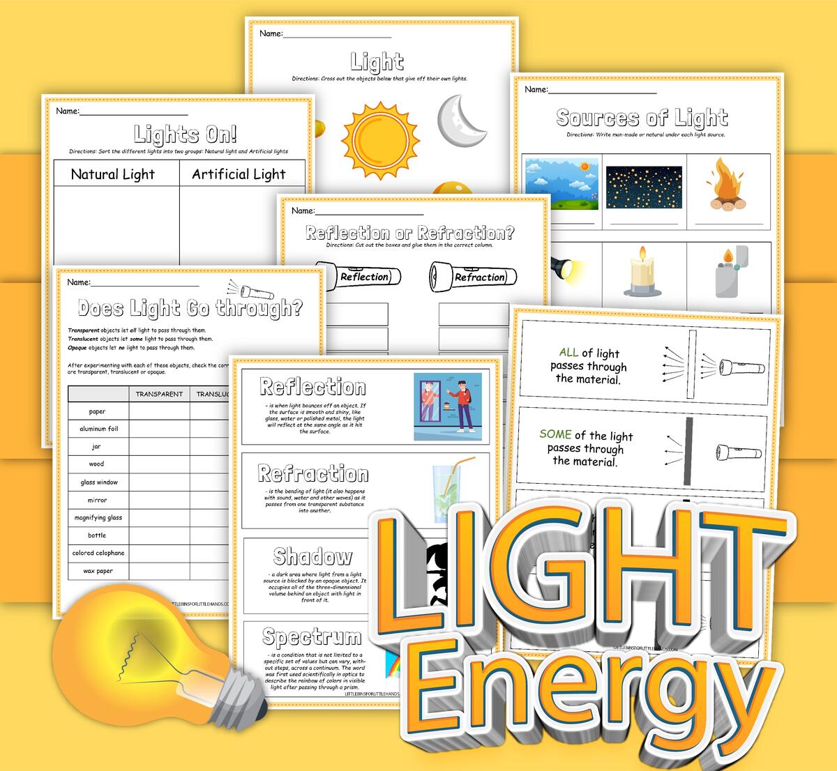 Light Experiments For Kids Free Light Worksheets Little Bins For Little Hands Light Experiments For Kids Free Light Worksheets Little Bins For Little Hands