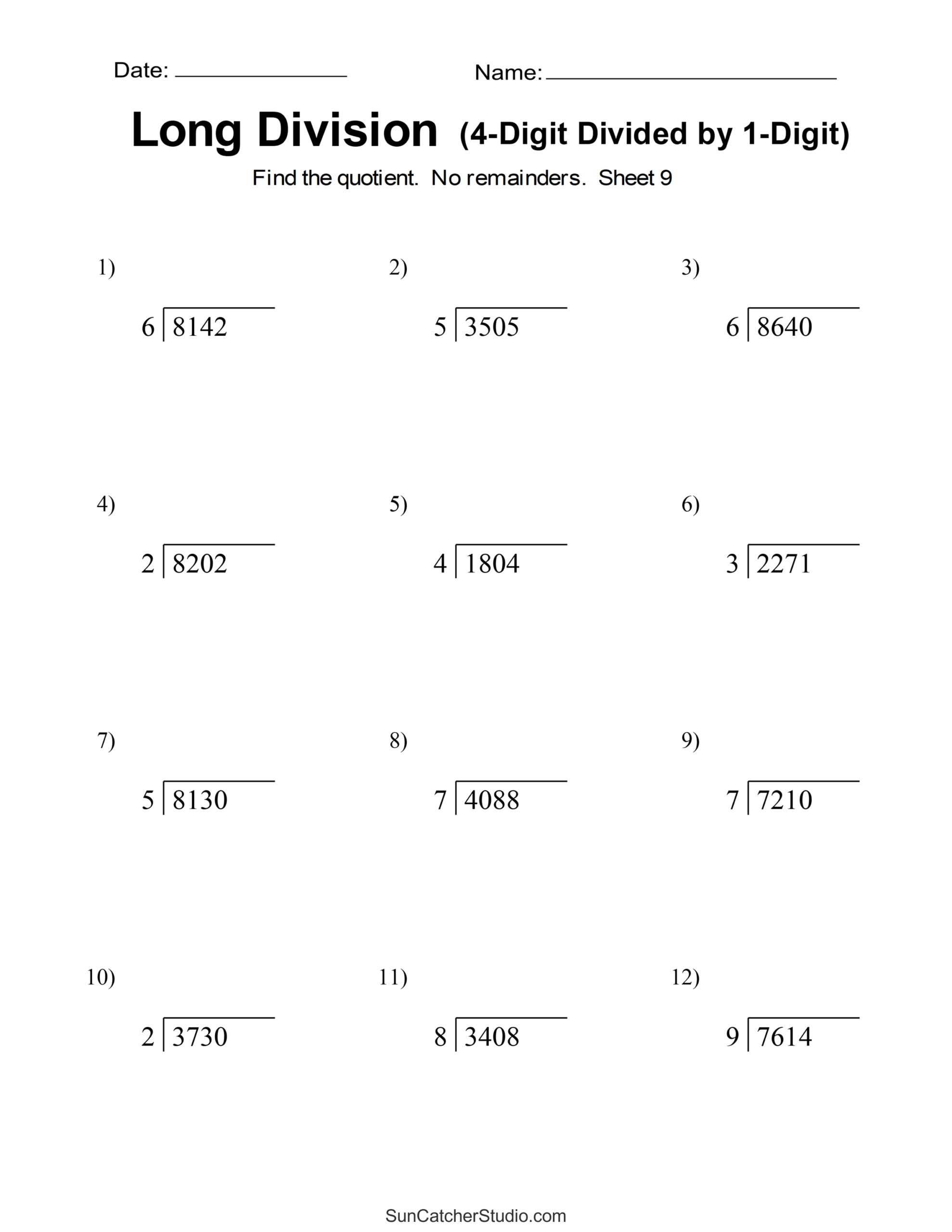 Long Division Worksheets Problems Printable Math Drills Free Printables Lettering SVG Files Tools Apps Basic Division Worksheets
