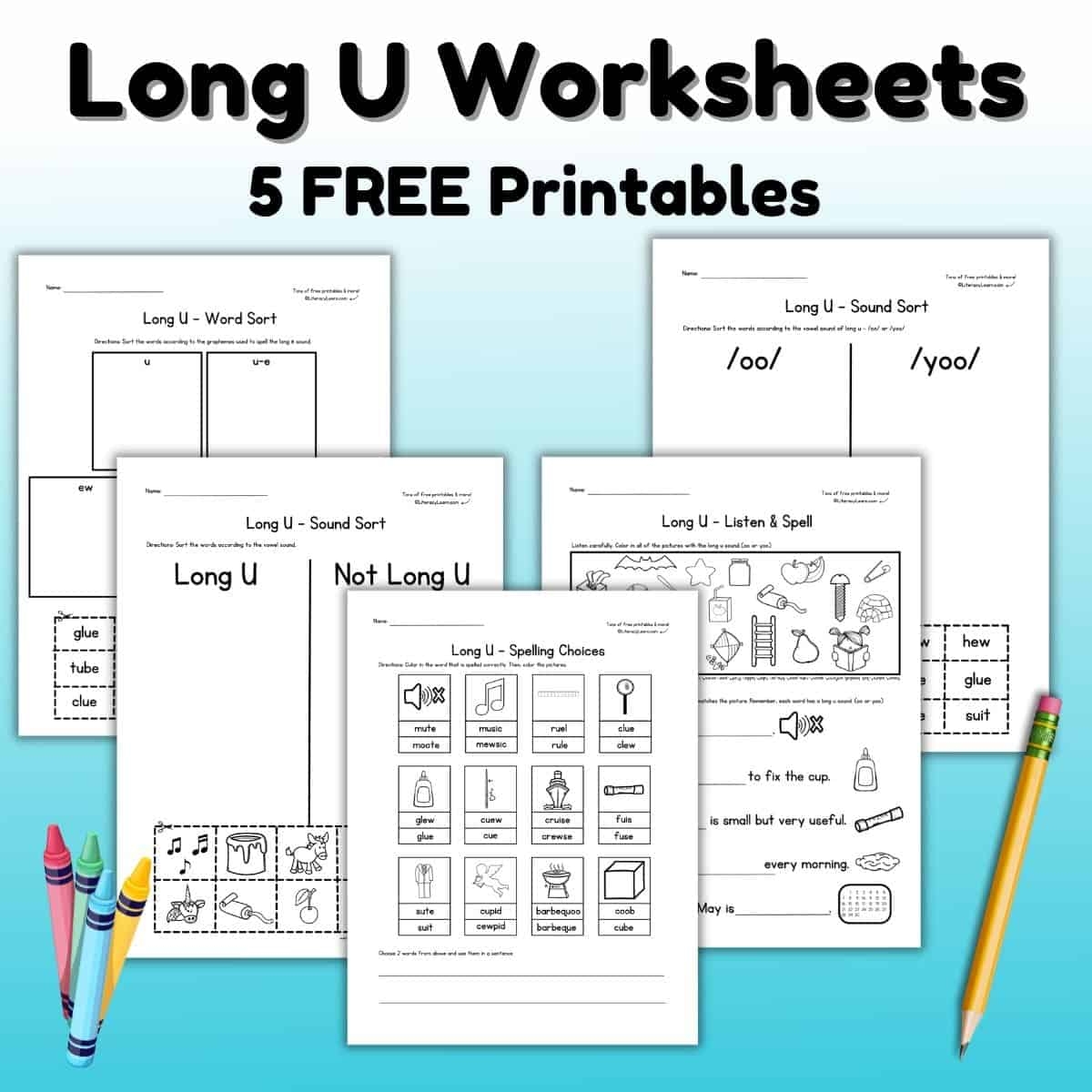 Long U Worksheets 5 Free Printables Literacy Learn 215 Long U Vowel Sound Words Free Printable Lists Literacy Learn Worksheets Library