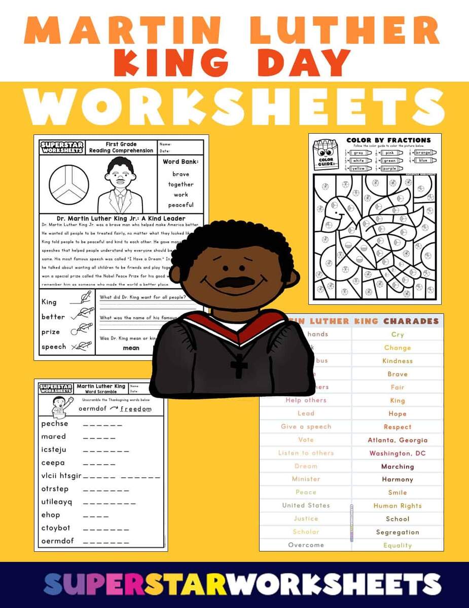 Martin Luther King Jr Worksheets Free Printables Superstar Worksheets Martin Luther King Jr Worksheets Free Printables Frugal Mom Eh