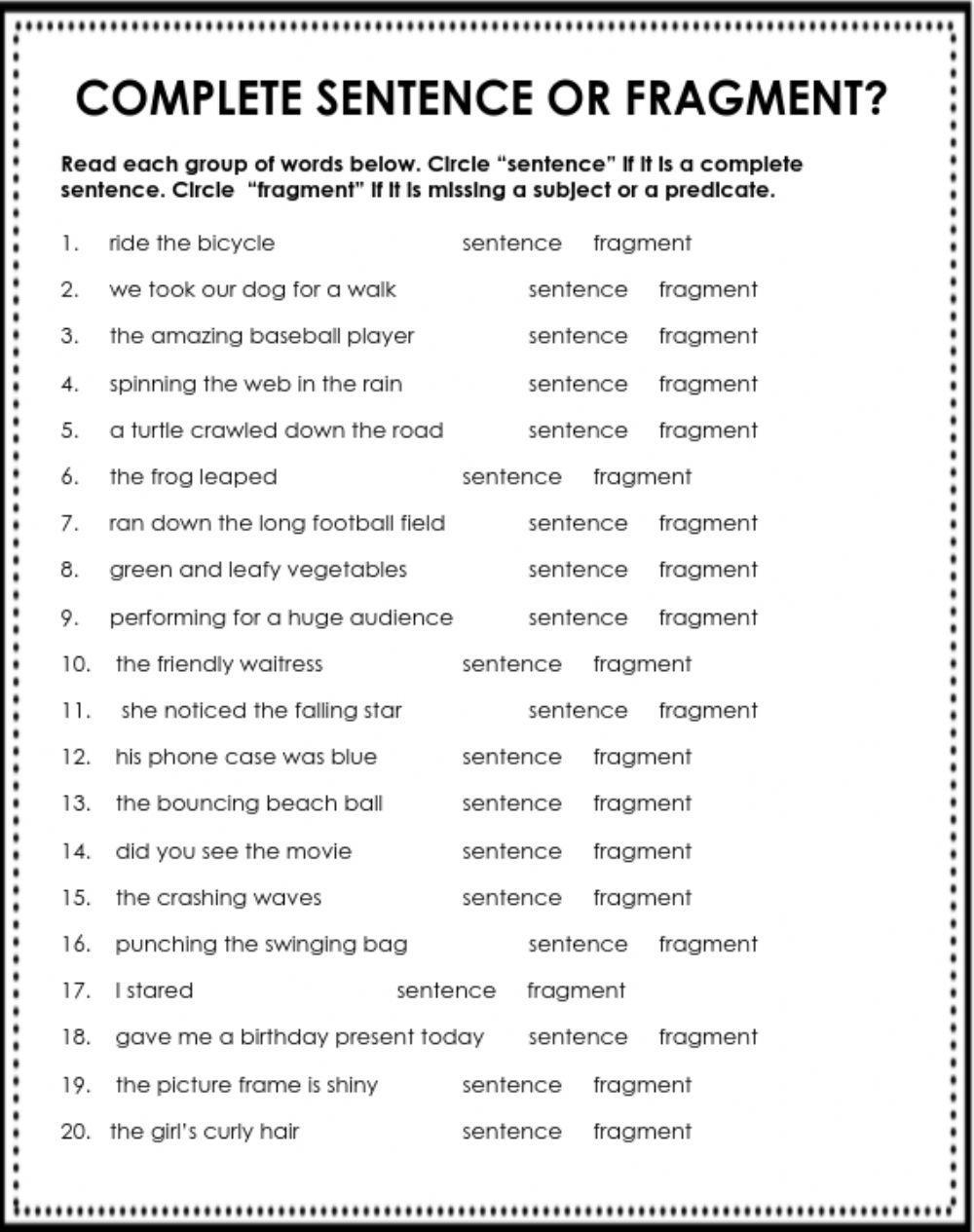 Mastering Sentence Fragments Comprehensive Worksheets And Exercises Mastering Sentence Fragments Comprehensive Worksheets And Exercises