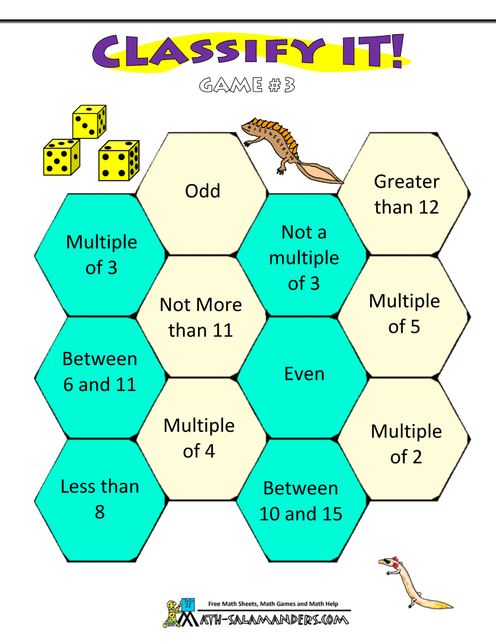 Math Games Worksheets