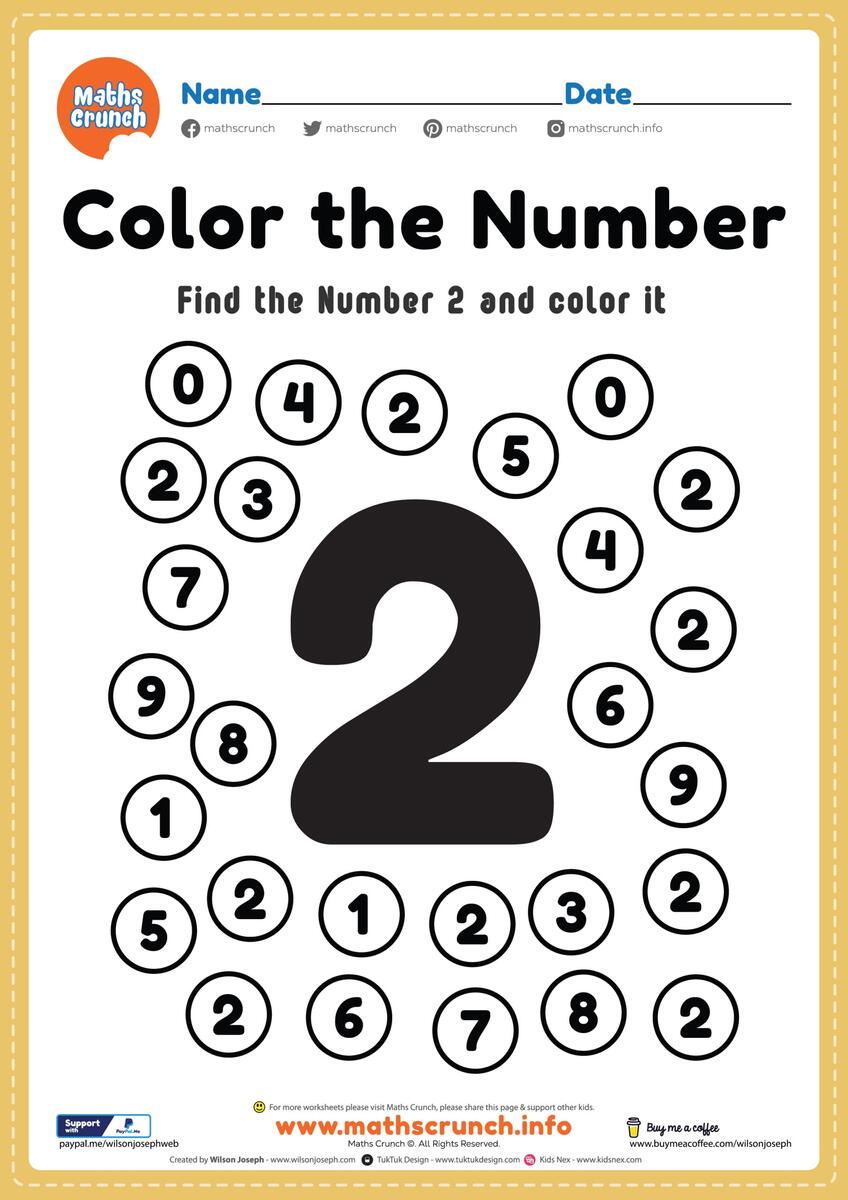 Number 2 Worksheets