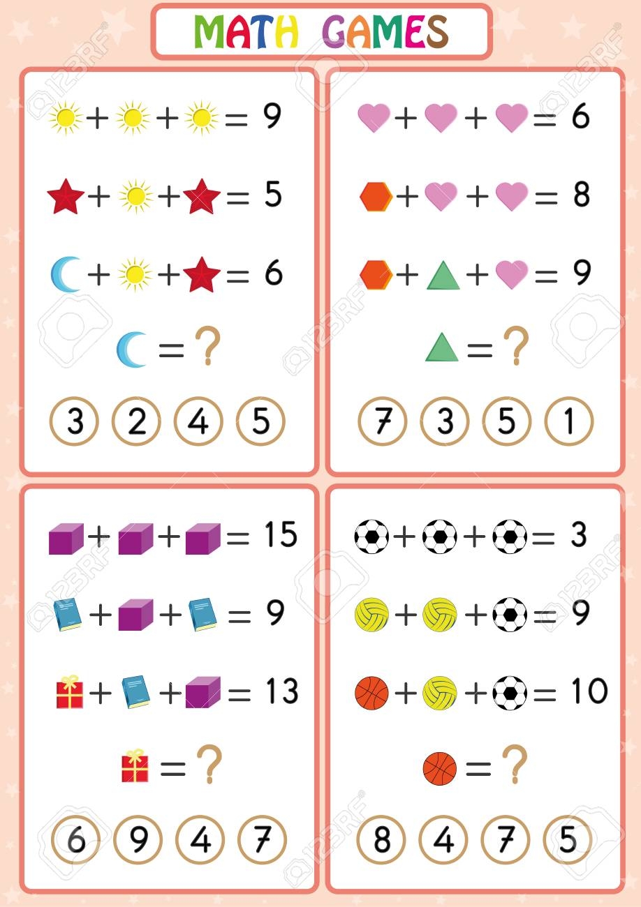 Mathematics Educational Game For Kids Fun Worksheets For Children Kids Are Learning To Solve Problems Royalty Free SVG Cliparts Vectors And Stock Illustration Image 112051302 Mathematics Educational Game For Kids Fun Worksheets For Children Kids Are Learning To Solve Problems Royalty Free SVG Cliparts Vectors And Stock Illustration Image 112051302
