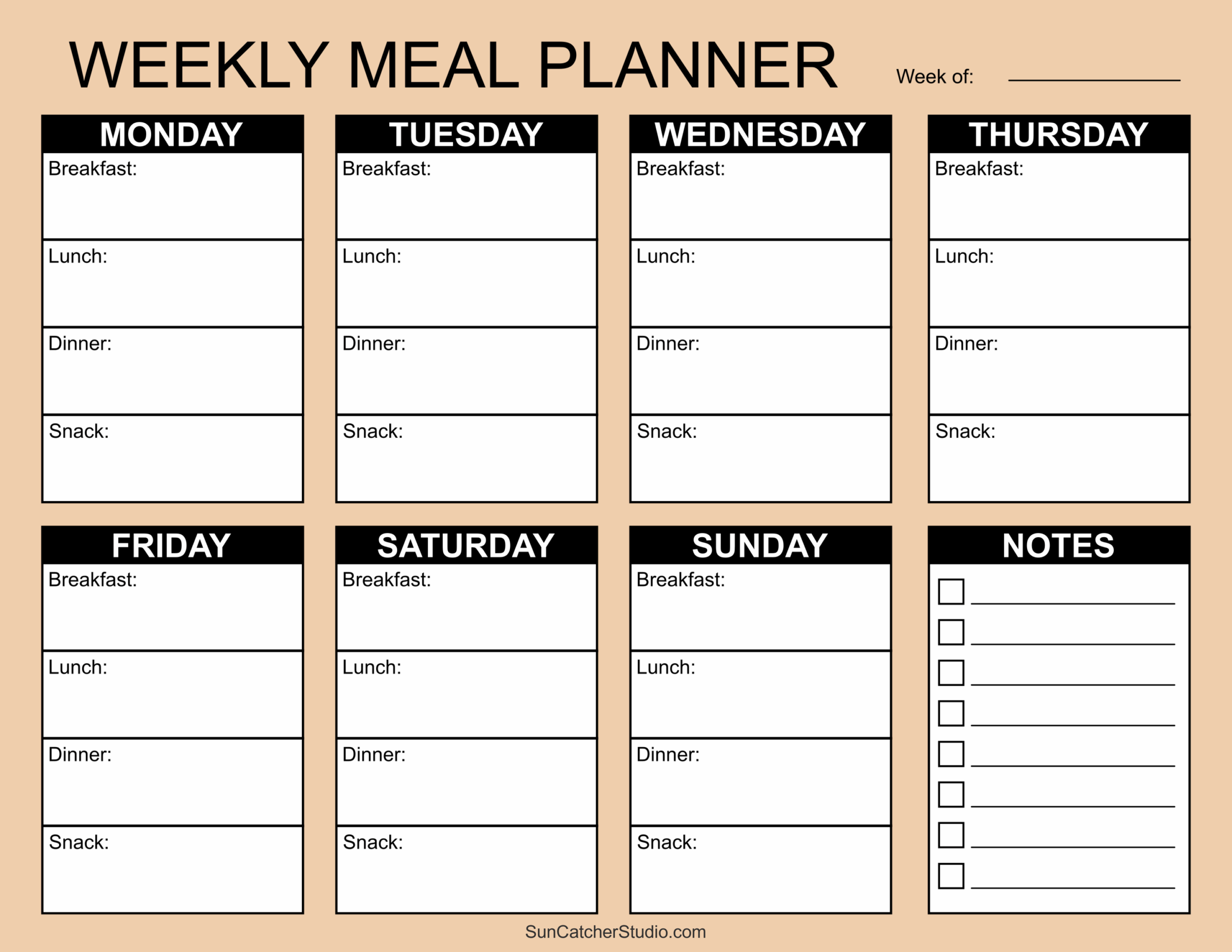 FREE Weekly Meal Planner Printable Templates PDF Menu Plan Love Our Real Life