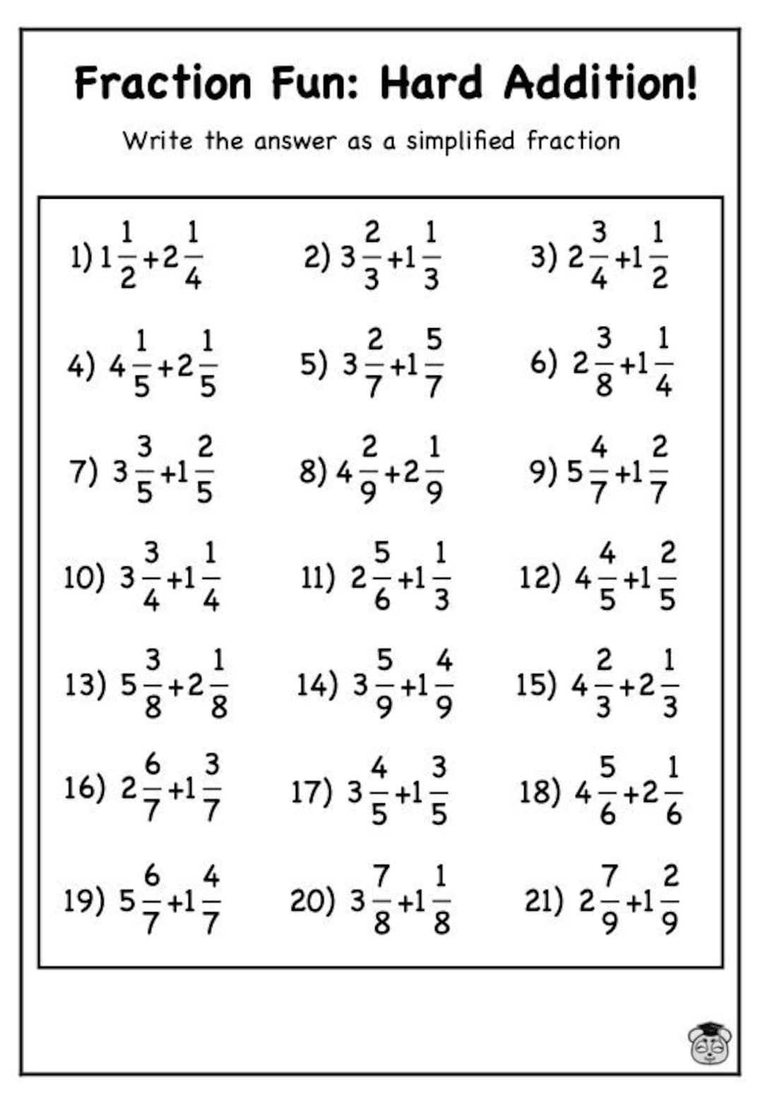 Mixed Fraction Subtraction Practice Kids 7 11 Educational Math Worksheet Primary School Learning Activities Homeschooling Resource Etsy Mixed Fraction Subtraction Practice Kids 7 11 Educational Math Worksheet Primary School Learning Activities Homeschooling Resource Etsy