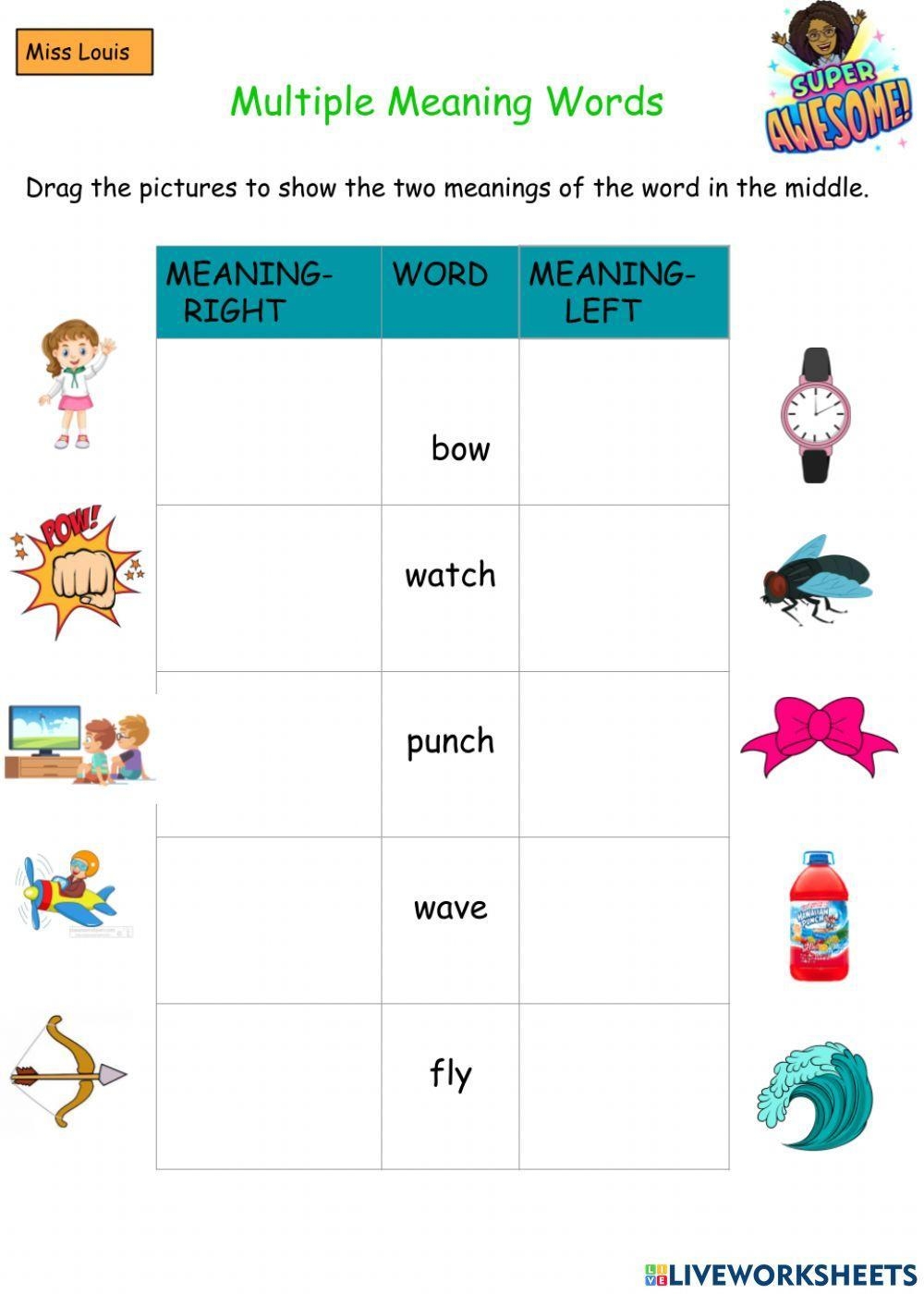 Multiple Meaning Words Worksheet For 1 Worksheets Library Multiple Meaning Words Worksheet For 1 Worksheets Library