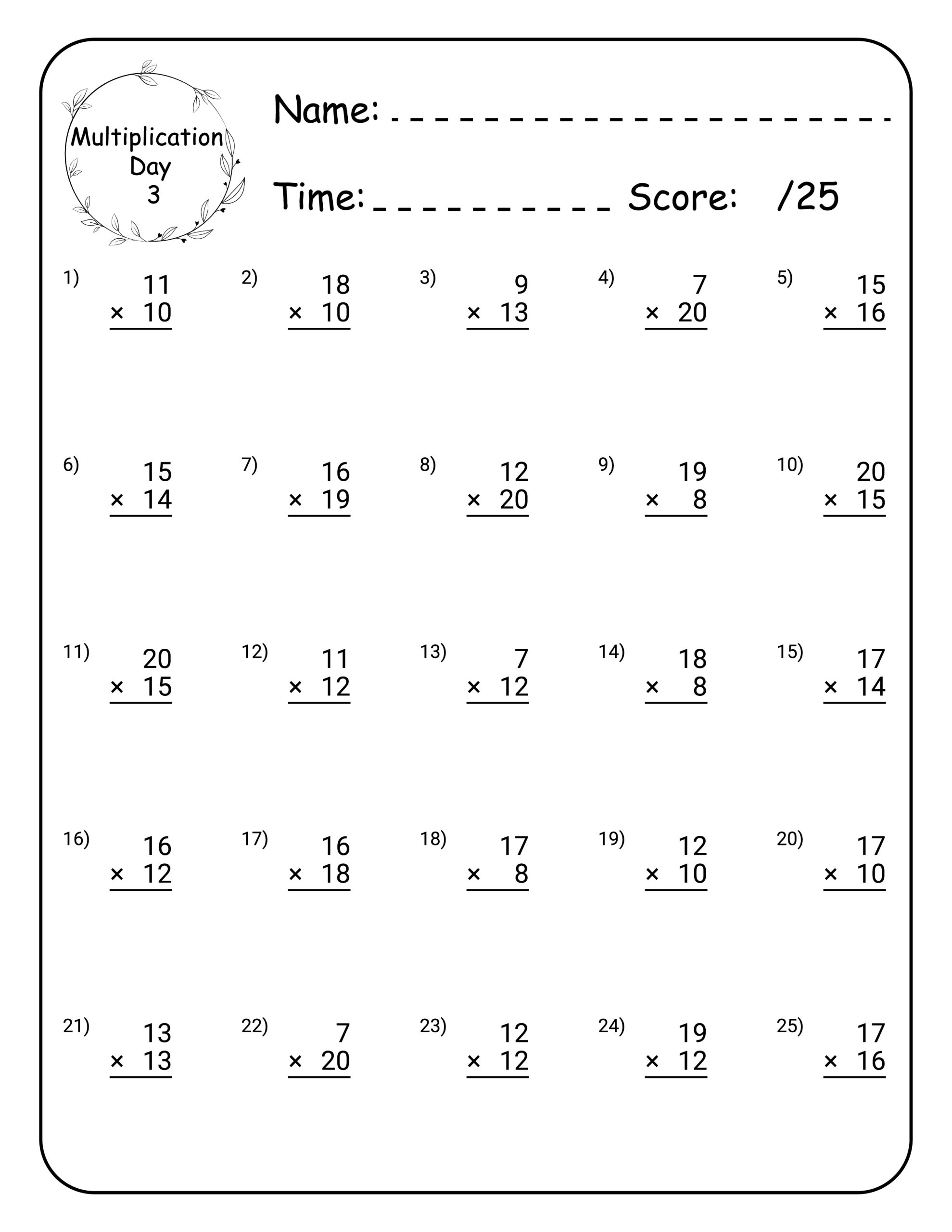 Multiplication Math Workbook For Grade 5 100 Practice Pages 100 Day Multiplication Worksheet Made By Teachers Grade 5 Multiplication Worksheets