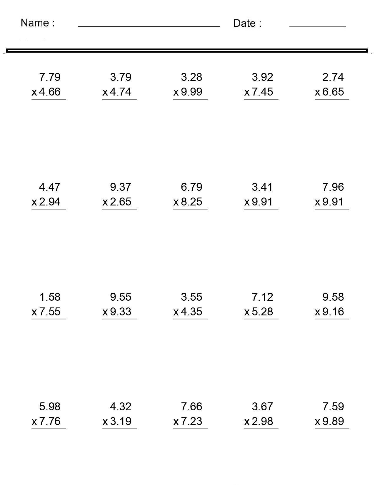 Multiplication Worksheets Decimal Numbers Multiplication Worksheets Made By Teachers Multiplication Worksheets Decimal Numbers Multiplication Worksheets Made By Teachers