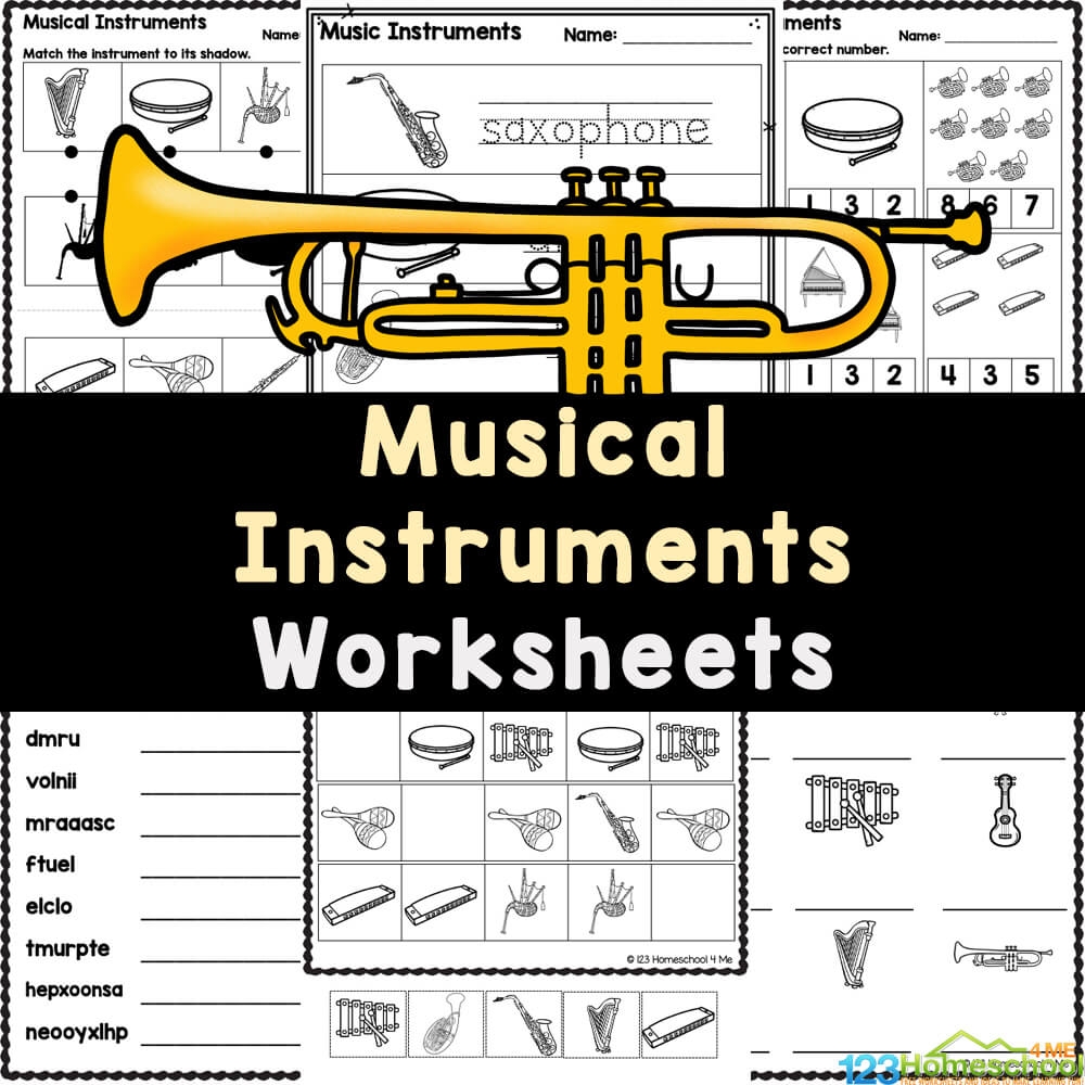 Musical Instrument Themed Worksheets For Preschool And Kindergarten Musical Instrument Themed Worksheets For Preschool And Kindergarten