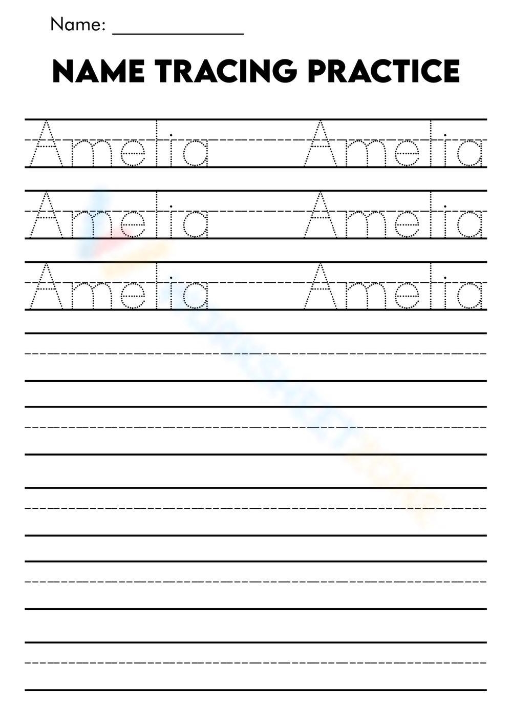 Name Tracing Worksheets Printable Name Trace Worksheet DIGITAL FILE Printable For Pre Schoolers Kindergarteners Etsy